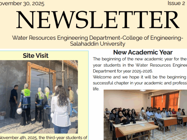 An activity based newsletter produced by the Department of Water Resources Engineering